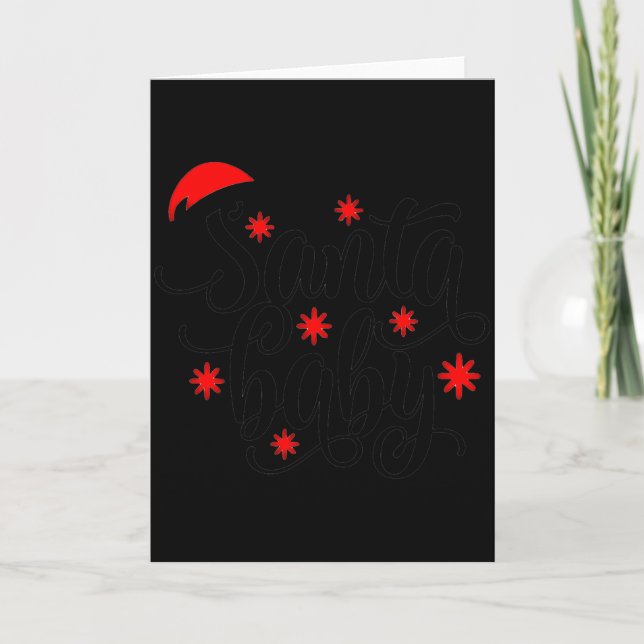 Anúncio de Gravidez do Santa Baby Natal Papai Noel (Frente)