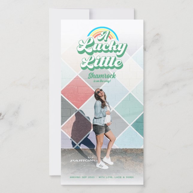 Anúncio de Gravidez do Shamrock da Sorte (Frente)