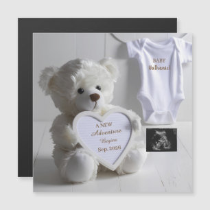 Anúncio de gravidez do Urso Branco Minimalista