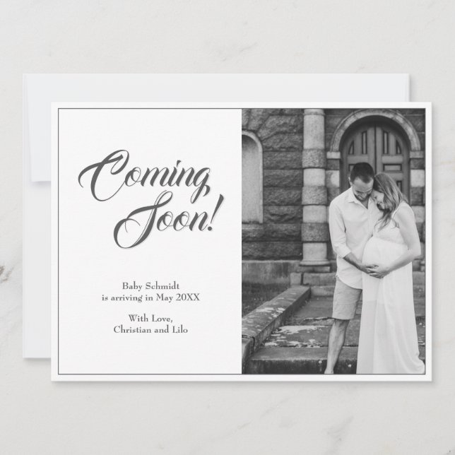 Anúncio de gravidez em estilo clássico (Frente)