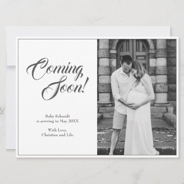 Anúncio de gravidez em estilo clássico (Frente)