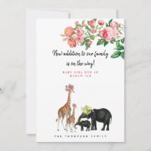 Anúncio de Gravidez Floral do Elefante Bonito Gira