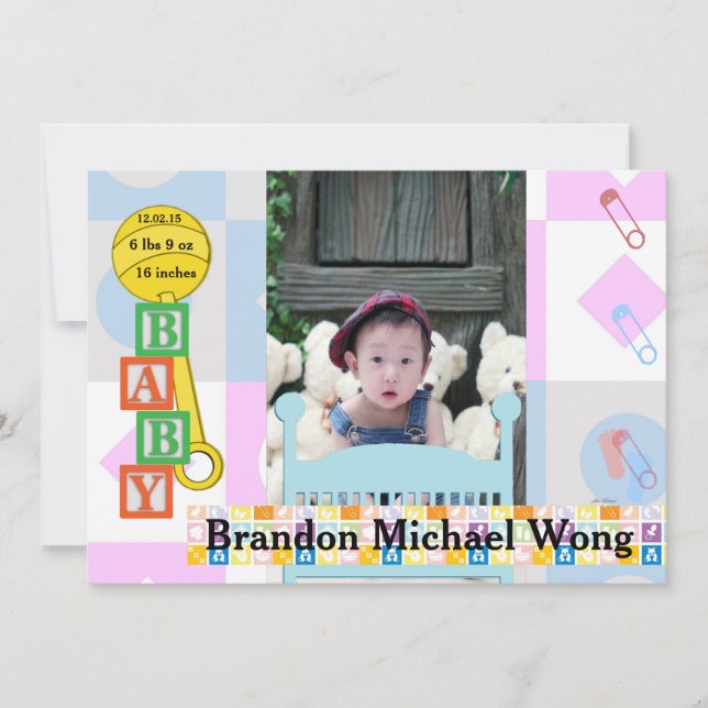 Anúncio de Gravidez Foto de Nascimento do Bebê Rec (Frente)