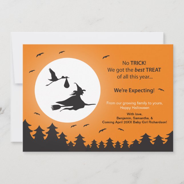 Anúncio de Gravidez Halloween (Frente)