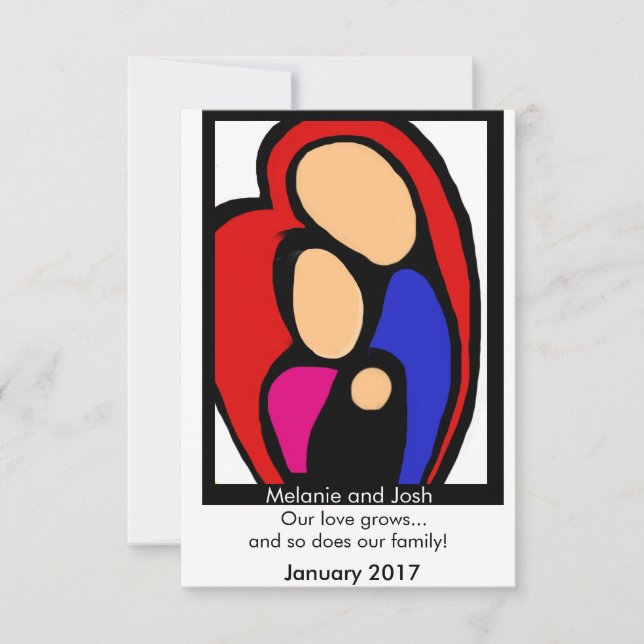 Anúncio de gravidez - Mãe, Pai, Bebê (Frente)