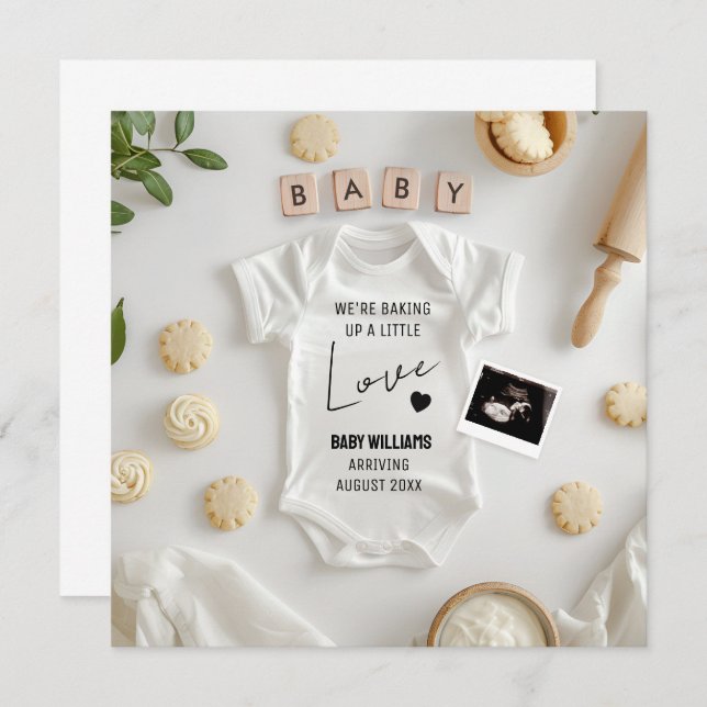 Anúncio de gravidez minimalista (Frente/Verso)