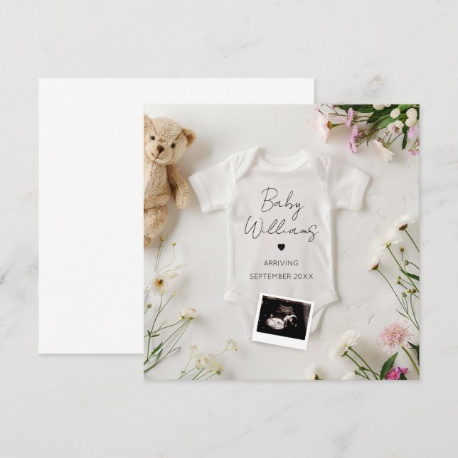 Anúncio de gravidez moderna minimalista (Frente/Verso)