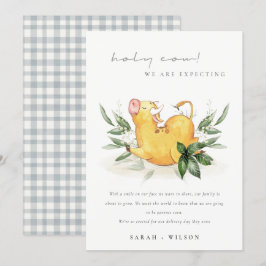 Anúncio de gravidez na Fazenda da vaca sagrada e b