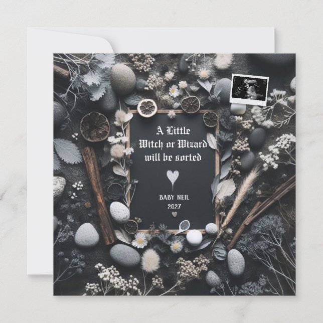 Anúncio de Gravidez Negra | Baby Reveal (Frente)