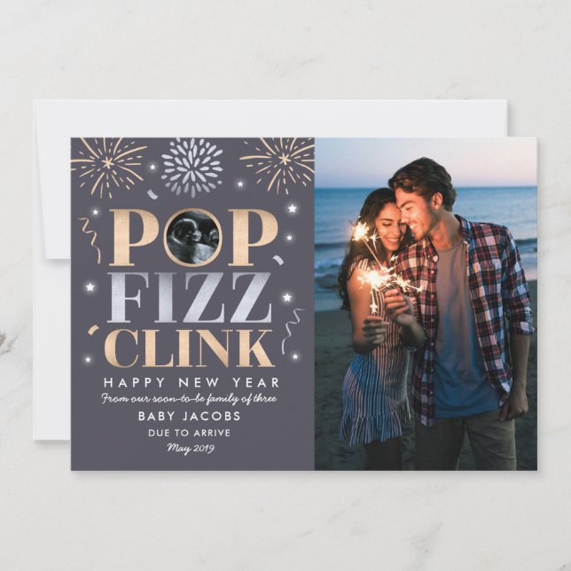 Anúncio de Gravidez no Ano Novo Ano Novo 2019 (Frente)