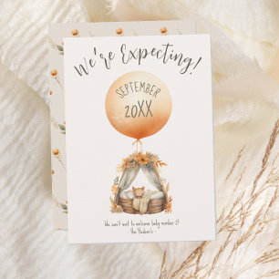 Anúncio de Gravidez no Balão Amarelo Boho