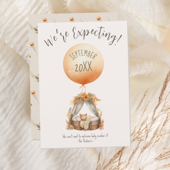 Anúncio de Gravidez no Balão Amarelo Boho (Criador carregado)