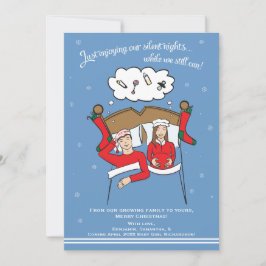 Anúncio de gravidez no cartão de Natal - Brunette