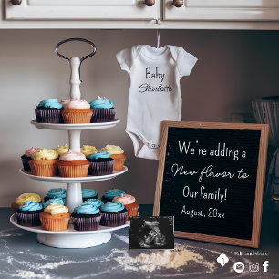 Anúncio de gravidez no Cupcake das mídias sociais