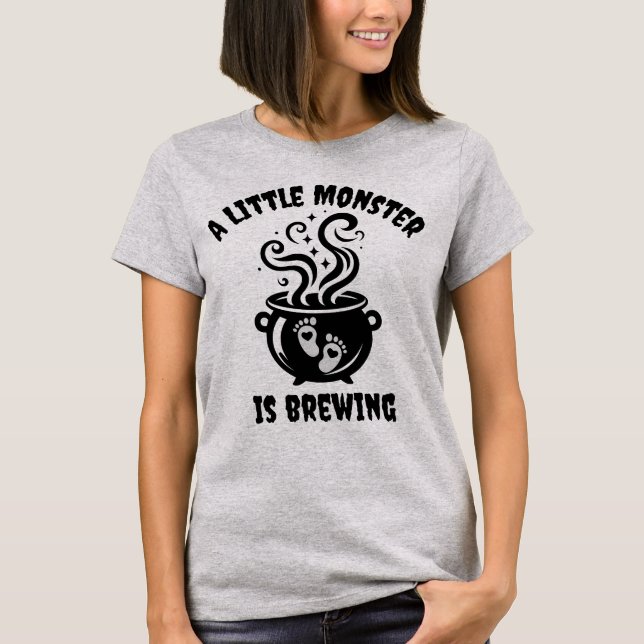 Anúncio de Gravidez no Dia das Bruxas - Camisa (Frente)