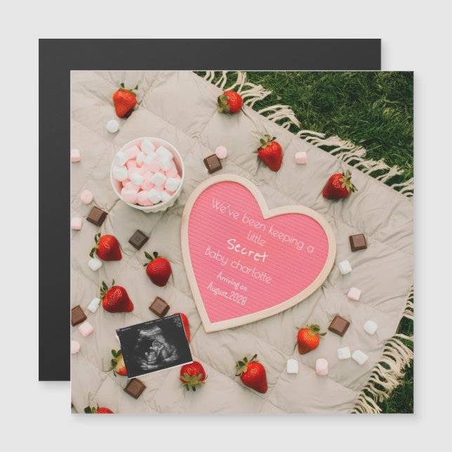 Anúncio de gravidez no picnic Presente de revelaçã (Frente/Verso)