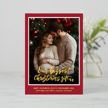 Anúncio de Gravidez para Foto de Presente de Natal