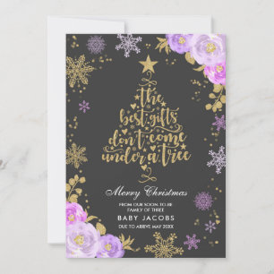 Anúncio de gravidez Quadro Floral do Cartão de Nat