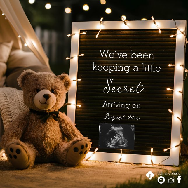 Anúncio de Gravidez Teddy Bear Cozy Night (Criador carregado)