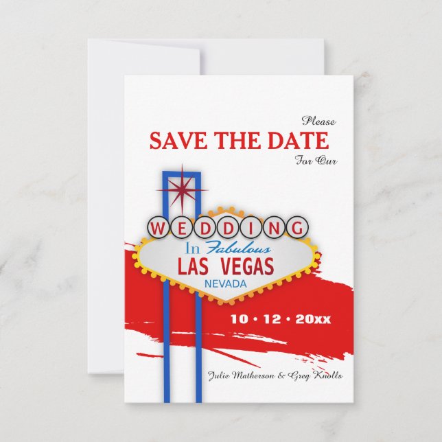 Anúncio de Las Vegas Sign Save the Date (Frente)