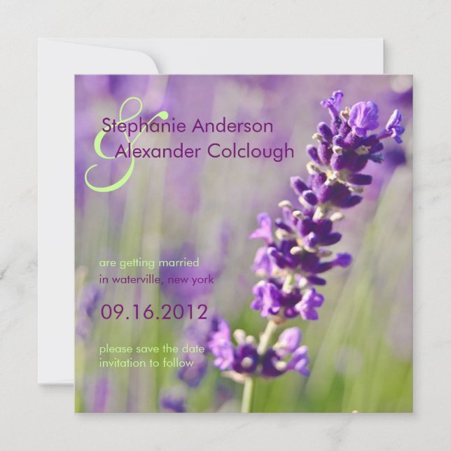 Anúncio de Lavanda • Salve a Data (Frente)