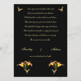 Anúncio de libertação de lírios e borboletas