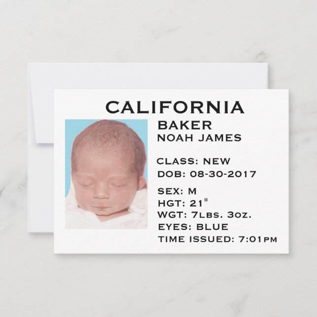 Anúncio de "Licença de Condutor" Bebê (Frente)