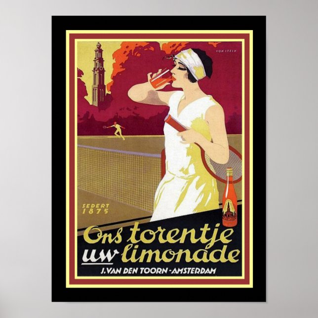 Anúncio de limonada deco holandesa Poster 12 x 16 (Frente)