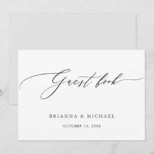 Anúncio de Livro de Visitas de Caligrafia Simples 