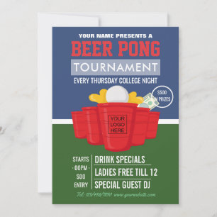 Anúncio de logotipo do Torneio de Beer Pong Univer