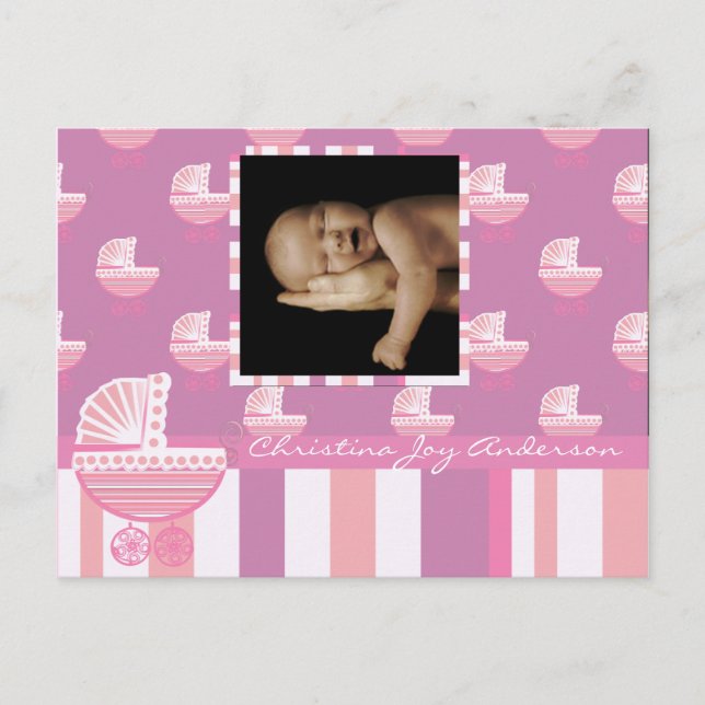 Anúncio de Menina - Carrinho de Bebê Rosa (Frente)