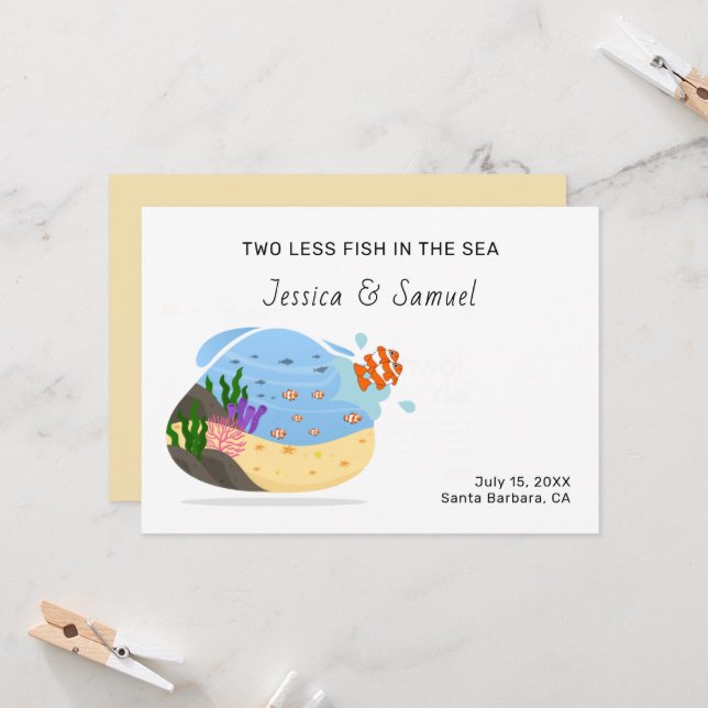  Anúncio de menos dois peixes no mar Noivado (Frente/Verso In Situ)