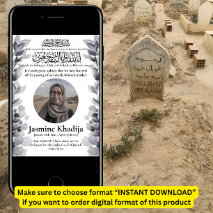 Anúncio de morte muçulmana Mulher Janaza Prayer