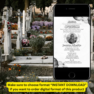 Anúncio de morte muçulmana Mulher Janaza Prayer