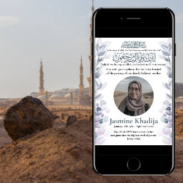 Anúncio de morte muçulmana Mulher Janaza Prayer