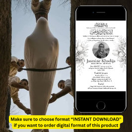 Anúncio de morte muçulmana Mulher Janaza Prayer