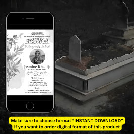 Anúncio de morte muçulmana Mulher Janaza Prayer