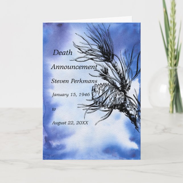 Anúncio de morte para homem em azul (Frente)