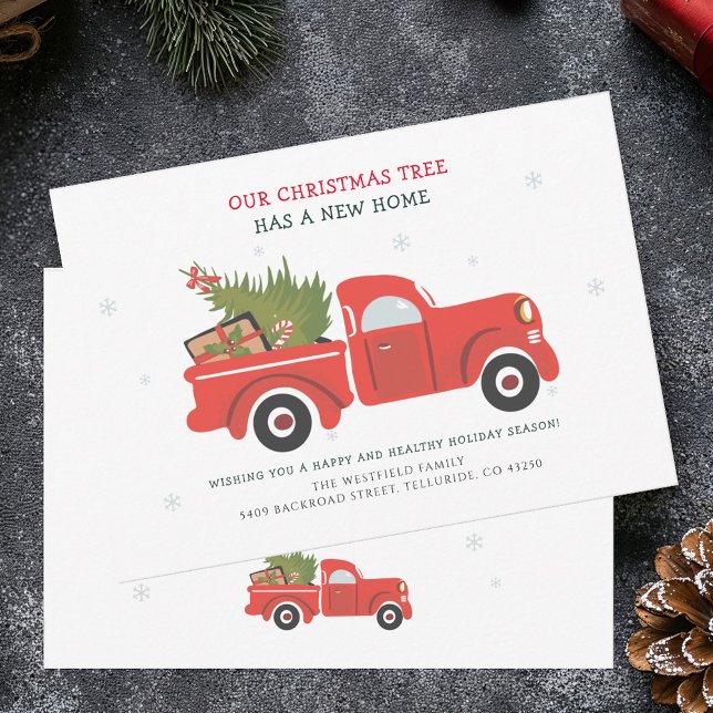 Anúncio de Movimentação da Família Feriado de Nata (New Home Family Christmas Moving Announcement)