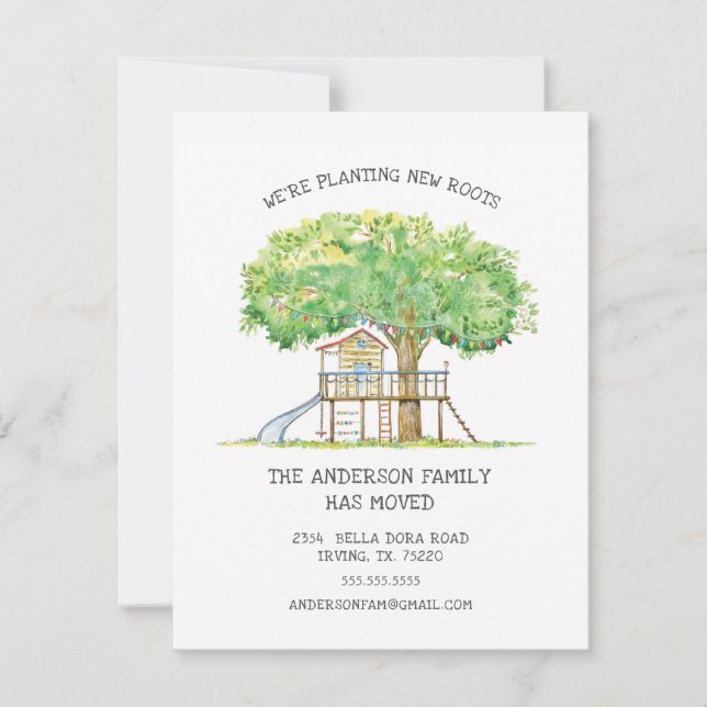 Anúncio de Movimentação da Família Treehouse Cute (Frente)