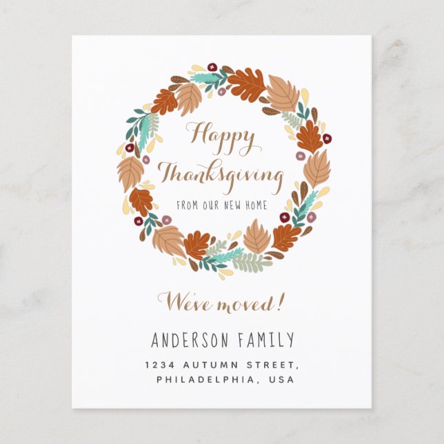 Anúncio de Movimentação da Rua de Ação de Graças d (Frente)