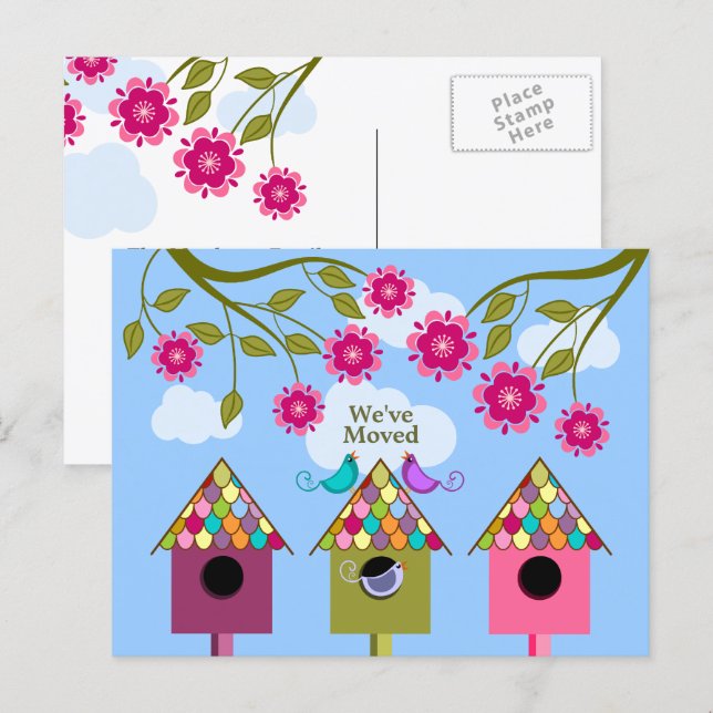 Anúncio de Movimentação de Aves Whimsical (Frente/Verso)