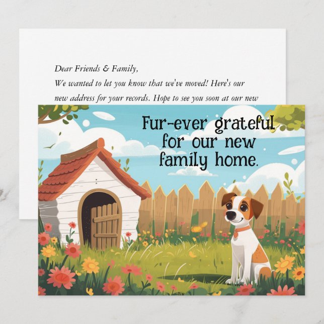 Anúncio de Movimentação de Cachorro Engraçado (Frente/Verso)