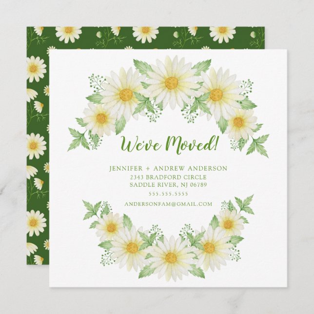 Anúncio de Movimentação de Daisy Floral (Frente/Verso)