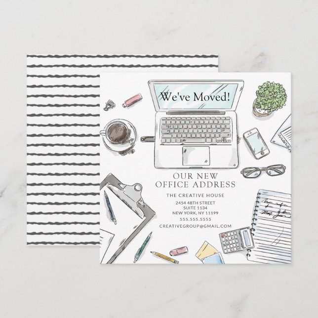 Anúncio de Movimentação de Escritório Desenho de M (Frente/Verso)