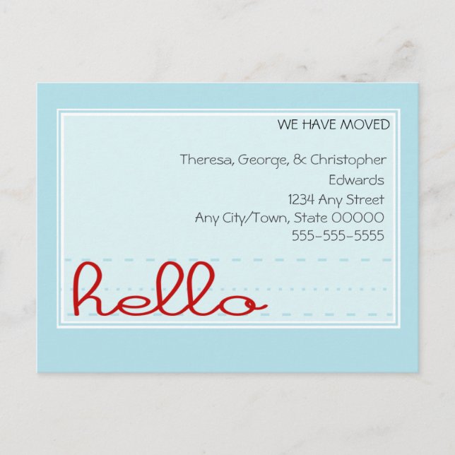 Anúncio de Movimentação de Olá (Frente)