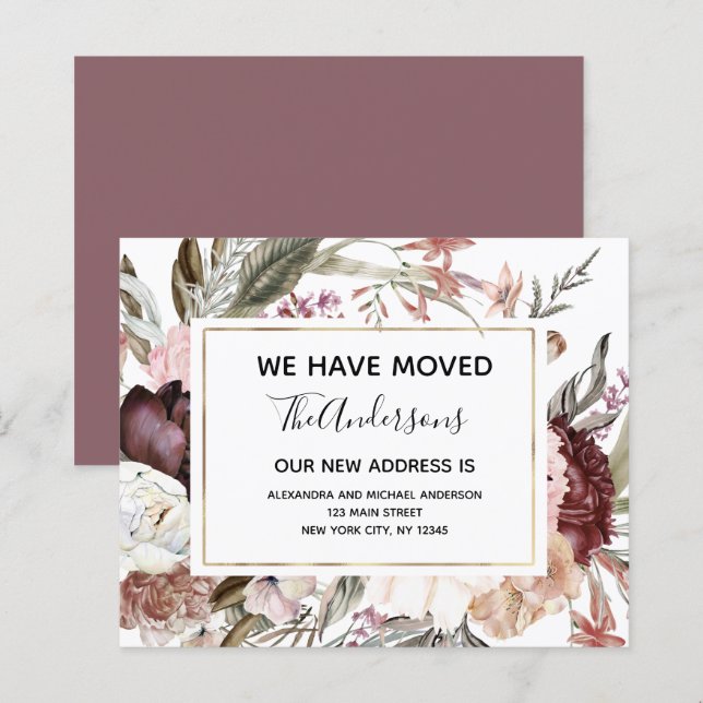 Anúncio de Movimentação de Orçamento Boho Mauve Fl (Frente/Verso)