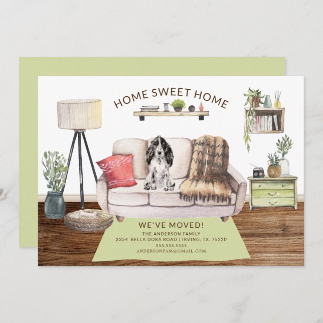 Anúncio de Movimentação do Cachorro do Cocker Span (Frente/Verso)