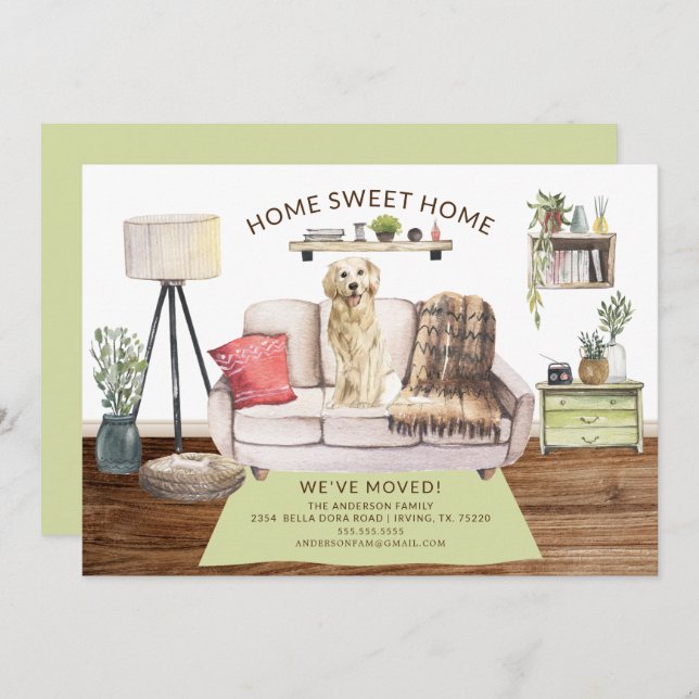 Anúncio de Movimentação do Cachorro do Retriever d (Frente/Verso)