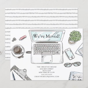 Anúncio de Movimentação do Office Desenhado à 